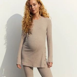 MAMA Before & After Ribbed Set - Beige